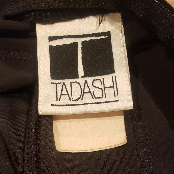 Vintage Tadashi Black Vevlet, Sheer & Pleather Corset Gown Size 16 - Picture 13 of 14